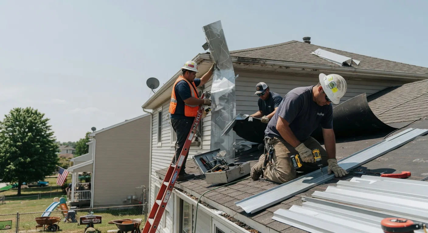 Storm Damage Metal Roof Repair in Norwalk, IA